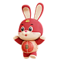 三维渲染中国农历传统新年卡通兔子3D插画_AL-60_3D-Character-Chinese-Rabbit-Happy-Pose