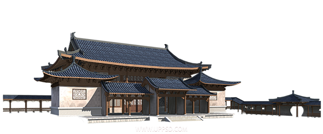 古风建筑插画PNG