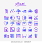 Office 1 linear icons collection