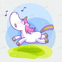 可爱的,小的,标签,独角兽,自然美,动物,头发,童话故事,布置,爱