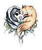 fox and skunk tattoo by theumbrella