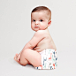 model in printed diaper