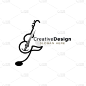 initial e music note guitar logo ideas