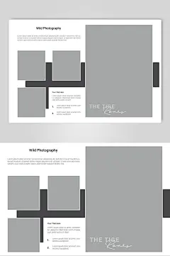 简约灰白色字幕式海报画册样机