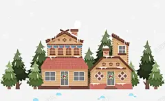 美丽的木屋别墅矢量图 免抠png 设计图片 免费下载 页面网页 平面电商 创意素材