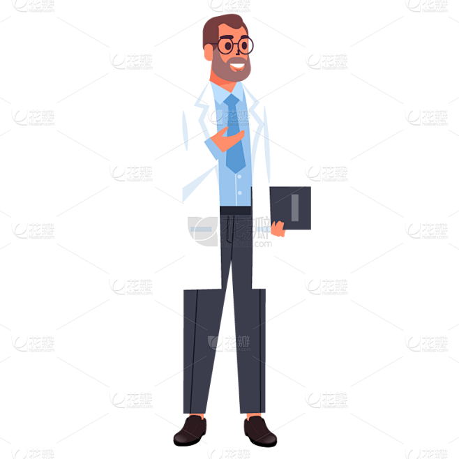 扁平-医疗检查贴纸-男医生-SVG_画板 1.png