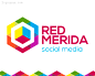 标志说明：墨西哥红梅里达社交媒体公司logo欣赏。