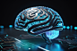 科幻神经芯片大脑数据科技元素模型图片
