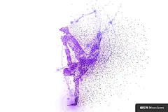 腾空 炫舞 轨迹 紫色 颗粒 创意 粒子海报广告海报平面设计