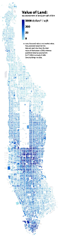 Cost of land per square foot in Manhattan. 海报 排版 #采集大赛#【之所以灵感库】