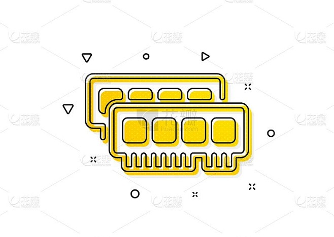 Ram图标。计算机随机存取存储器元件符号。向量