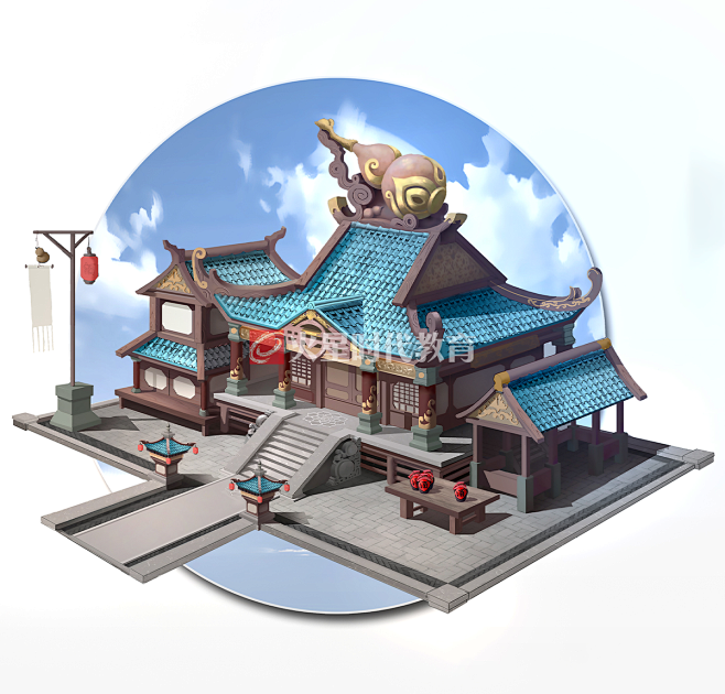 【火星时代教育】游戏场景单体建筑、原画设计、单体建筑立绘设计
