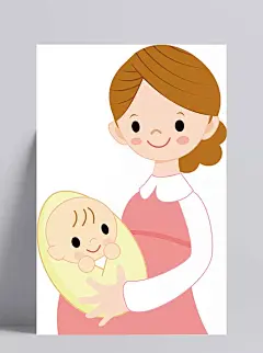 妈妈的宝贝|卡通人物,婴儿,母亲,宝宝,矢量图,妈妈宝贝,妇女节,节日元素