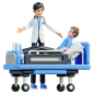 male doctor examines patient