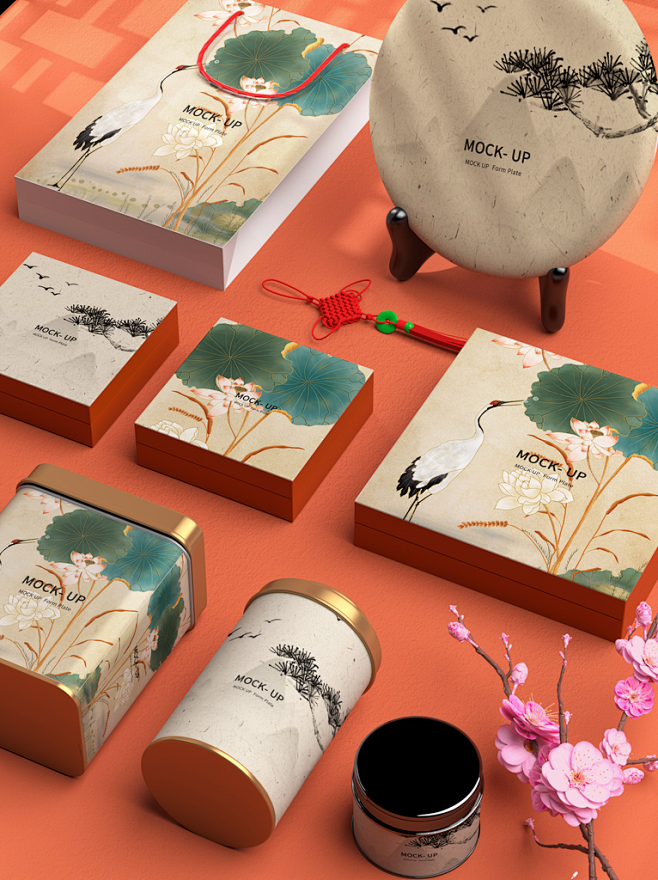 国潮风年货礼物文创食品产品包装样机