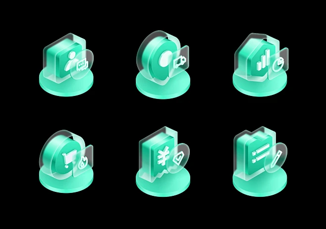 图标 3d图标 2.5D图标 毛玻璃图标 科技图标 B端图标-花瓣网