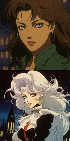 AI（Midjourney）生成的90年代日漫风格十二星座形象（上面的是普通版，下面的是多加了关键词 “Witchy”）。排序顺序依次为白羊座、金牛座、双子座、巨蟹座、狮子座、处女座、天秤座、天蝎座、射手座、摩羯座、水瓶座、双鱼座。 