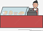 手绘卡通面包店铺png免抠素材_新图网 https://ixintu.com 面包店 商店 售货员 零食店 店铺 购物 收银员