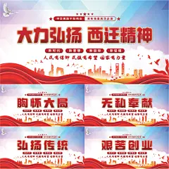 西迁精神党建展板系列