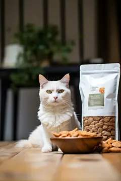可爱小猫美味猫粮图片摄影图