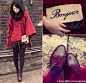 Thrifted Black Knit Scarf, Thrifted Red Cape, 31 Sons De Mode Bonjour Sequinned 2 Way Bag, Stl Oxford Booties - 