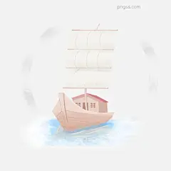 国风小清新小帆船图片大小2000x2000px 图片尺寸2.11 MB 来自PNG搜索网 pngss.com 免费免扣png素材下载！帆船#国风小帆船#红色#卡通手绘#蓝色#手绘#小清新#