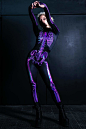 Purple Skeleton Costume : One piece, one style, one way - your way! Put rave in a nutshell in this glam skeleton masterpiece costume designed in amethyst purple and pitch black - with a gentle body-shaping effect, a couple of badass thumb holes on the sle