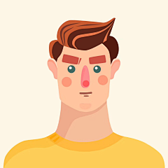 红色儿采集到插画-男