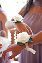 White rose wrist corsage- a lovely alternative to the Bridesmaid's bouquet