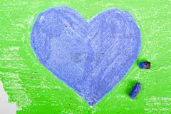 心型,有色粉笔画,彩色蜡笔,国际妇女节,贺卡,留白,边框,水平画幅,形状,卡通