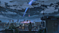 Anime 7680x4320 night anime Tachibana Taki anime boys building cloud mass city blue Kimi no Na Wa sky