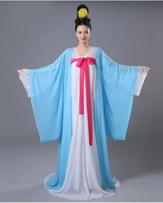 摄影古装汉服仙女服装唐装汉服女装古代古筝演出唐朝影楼写真飘逸-花瓣网