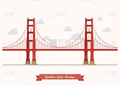 绘画插图,旧金山湾区,吊桥,桥,旧金山,大门,纪念碑,高处,塔
