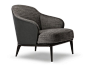 Upholstered fabric armchair with armrests Leslie Collection by Minotti | design Rodolfo Dordoni: 