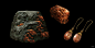 CGwall游戏原画网站_特殊石矿产、石头游戏小道具、游戏装饰物打磨后的耳环