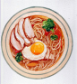手绘水彩 美食食物 图画 拉面 插图插画 涂鸦绘图 吃货福利 日本料理