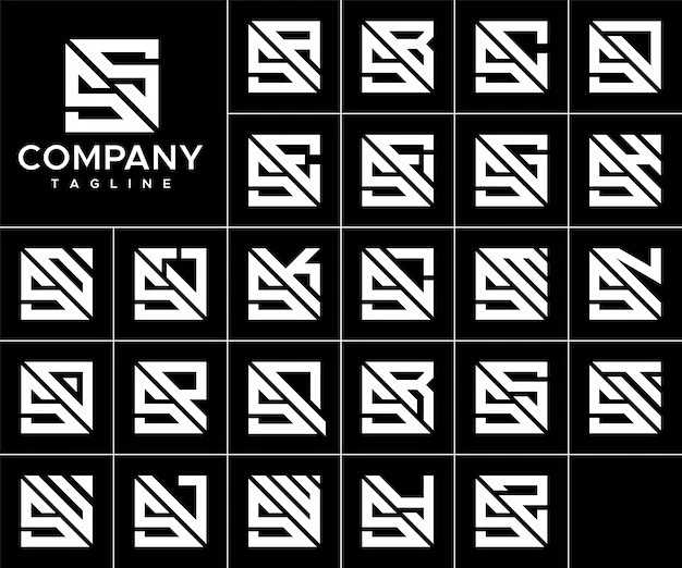 抽象方形 s 字母标志logo矢量图设计素材-花瓣网