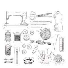 家纺用缝纫机针线免扣素材