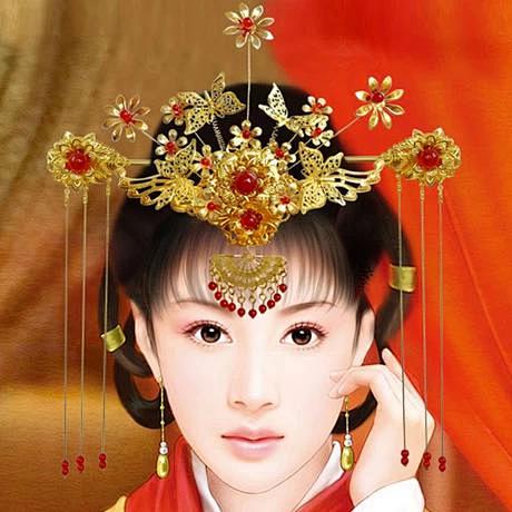 纯手工发簪子复古宫廷古装凤冠霞帔头发饰品古典步瑶新