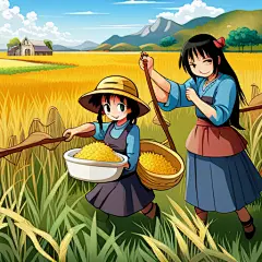 3096072113_In autumn, a peaceful countryside begins to enter _xl-beta-v2-2-2