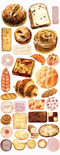 手绘水彩烘焙食物面包饼干PNG免抠图片装饰素材网店装修美化设计-淘宝网