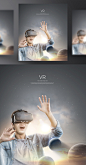 虚拟体验 智能科技 星球太空 VR海报设计PSD_平面设计_海报