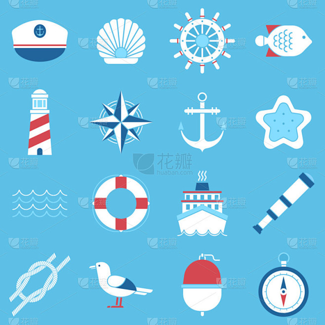 海上图标矢量集.
