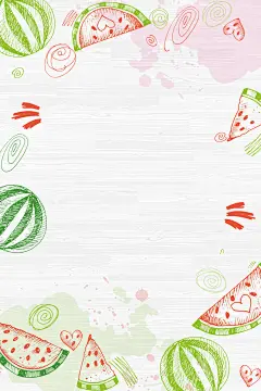清甜水果手绘美食吃货背景