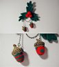 原创设计手工DIY创意个性作品，【毛毡小物】充满圣诞气息的复古胸针