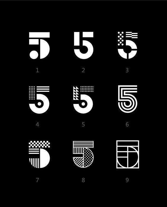 数字“5”图形设计，你喜欢哪个？ ​​​...