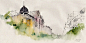 韩国插画家Sunga Park 水彩城市印象