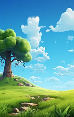 树木草地植物壁纸素材AI图背景