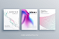 现代抽象线条矢量海报Abstract Line Shape And Fluid Style Covers Set In Modern ... :  