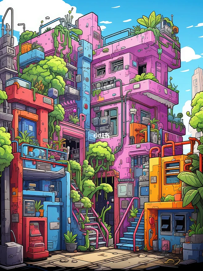 AIGC插画|City Walk